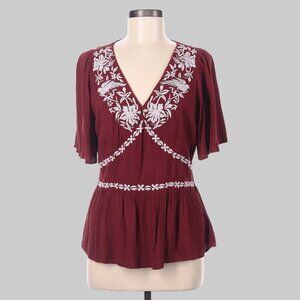 NWT Knox Rose Large Maroon Blouse